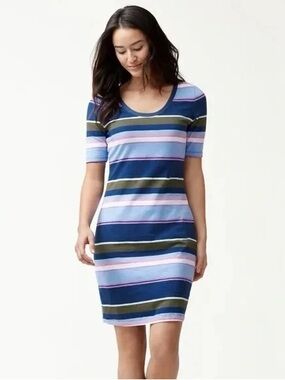 TOMMY BAHAMA Shore Stripe Scoop Neck Dress